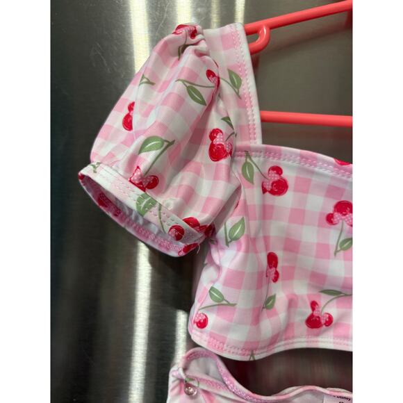 4/$20 Pink Plaid Minnie Mouse Cherry 2 Piece Swim - Disney - 4T - Picture 4 of 4